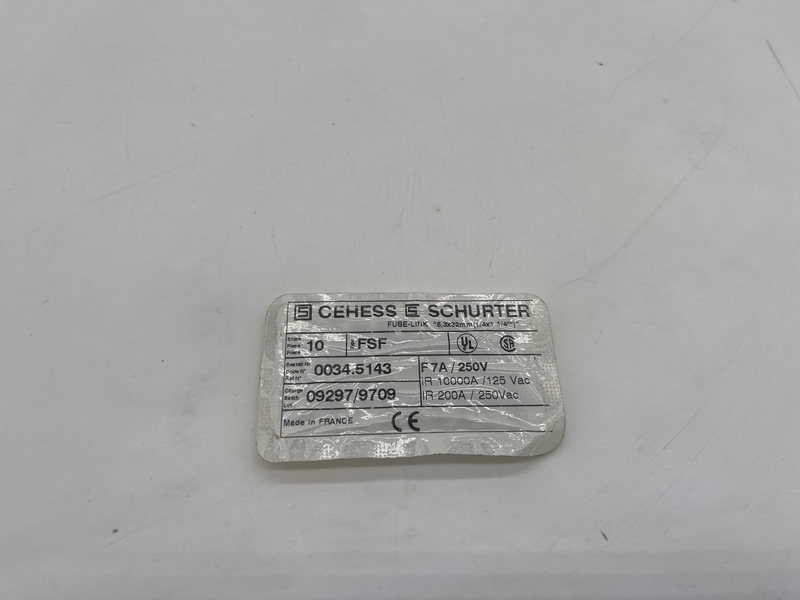 Fusibili 7a 500v 6.3x32 mm confezione da 10 pezzi 0034.5143