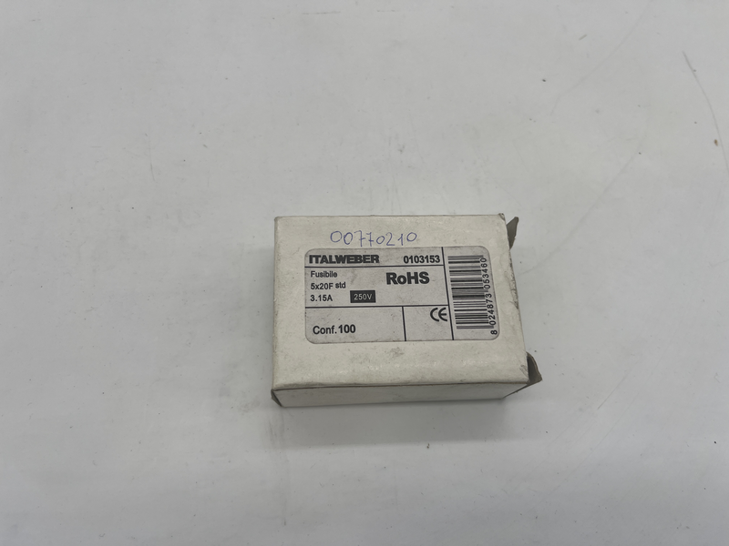 Fusibili 5x20f std 3.15a confezione da 100 pezzi 0103153