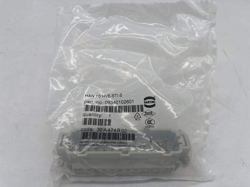 Connector: HDC; contact insert; male; 16A; 830V 09340102601