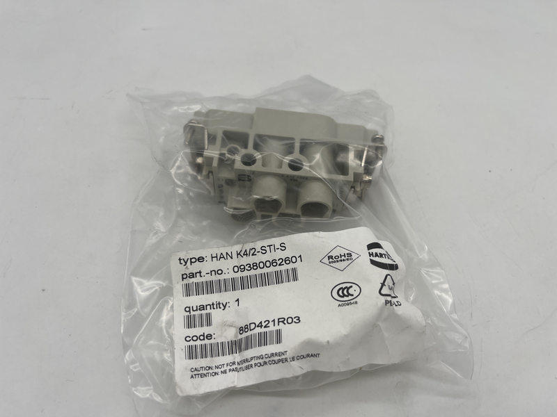 screw connection 690/400 V / 80/16 A. 4 load contacts + 2 signal contacts + PE 09380062601