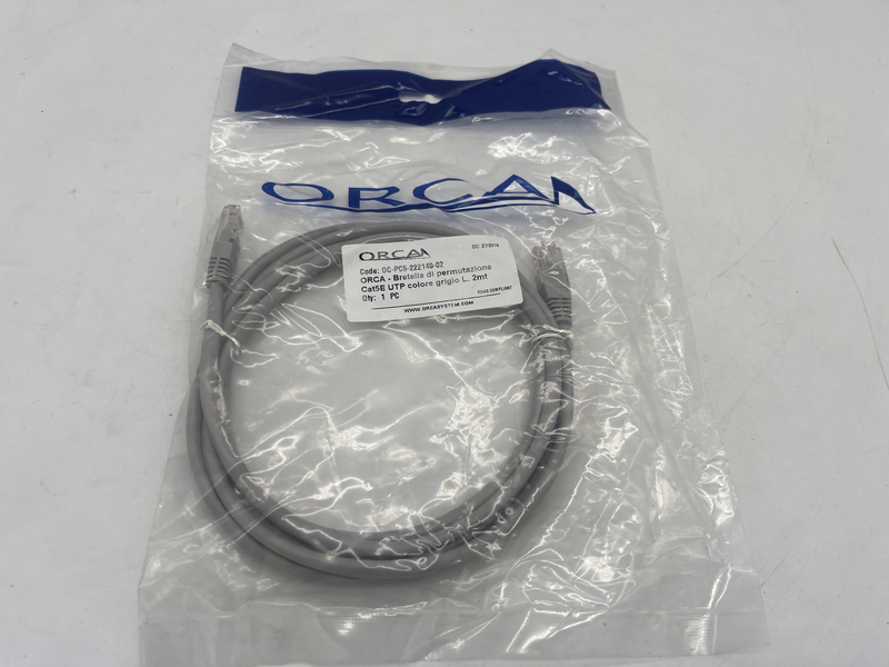 Bretella di permutazione cat5e utp colore grigio L.2 mt 0c-pc5-222140-02