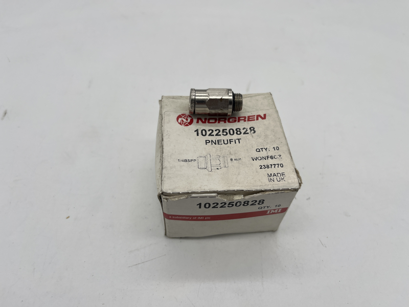 Confezione da 10 pezzi Pneufit 10 push-in fitting, adaptor, straight, G1/4, 8mm ; 28 mm 102250828