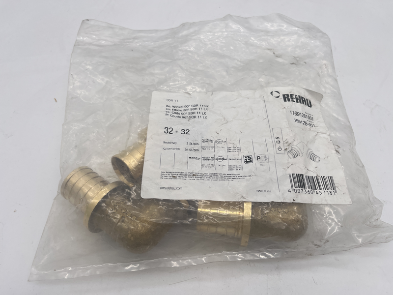 Confezione da 3 pezzi Everloc 32mm 90 Deg Elbow 169128-001