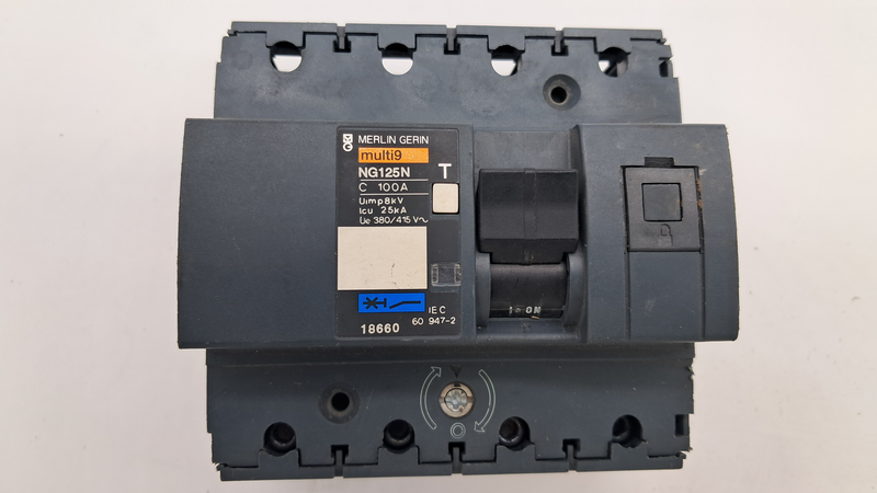 MERLIN GERIN multi9 NG125N T C 100A Uimp8k V ICu 25KA Ue 380/415 V ~ 18660