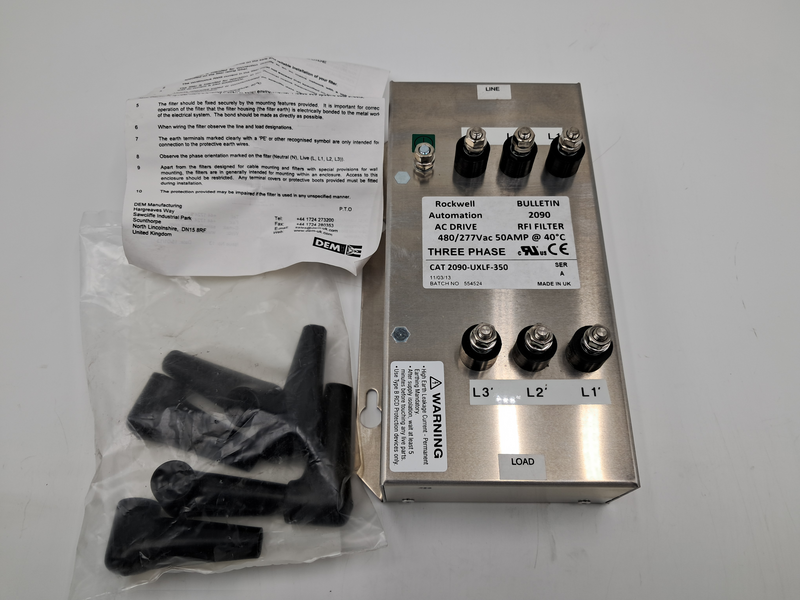Bulletin RFI FILTER Rockwell Automation AC DRIVE 480/277Vac 50AMP @ 40°C THREE PHASE 2090-UXLF-350