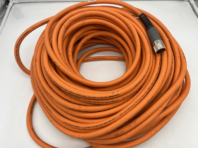 Cable,Continuous Flexible,Power and Brake,600V,Motor End SpeedTec DIN 923 Connector - Drive End Flying Leads,50 m Length,14 AWGPower 2090-cpbm7df-14af50