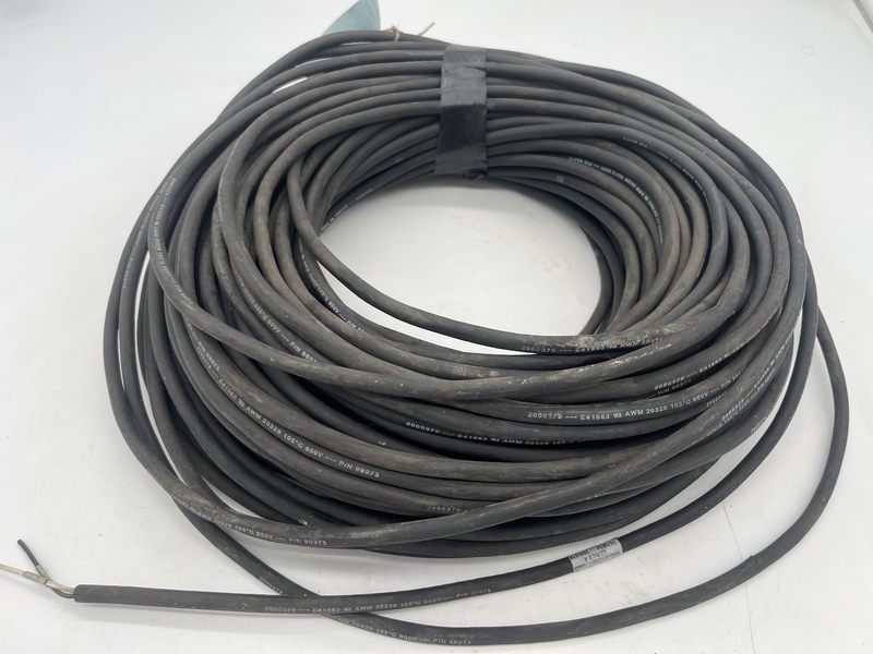 Cable,Non Flexible,Brake,600V,Motor End Bayonet Connector Drive End Flying Leads,30 m Length,18 AWG Conductor,Black Jacket 2090-uxnbmp-18860