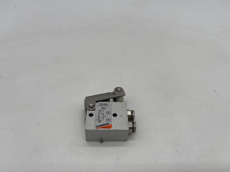 Azionamento leva rullo. Attacchi, Cartuccia ø 4mm. Funzionamento, 3/2-vie 234-955