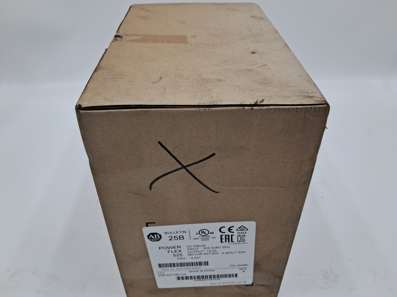 POWER FLEX 525 AC DRIVE INPUT: 323-528V 3PH OUTPUT: 13.0A MOTOR RATING: 5.5kW/7.5HP 25B-D013N104
