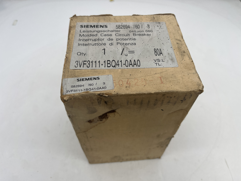 Molded Circuit breaker 80a 3vf3111-1bq41-0aa0
