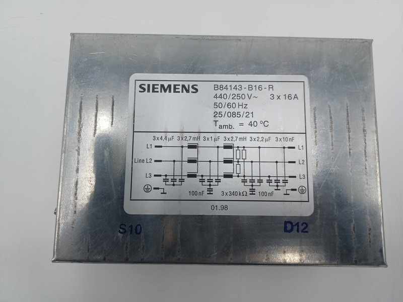 Filter 440/250 V ~ 3x16A 50/60 Hz 40°C