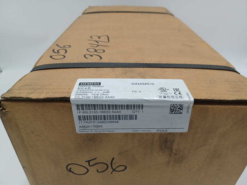 SINAMICS PULSED RESISTOR -- 600 V DC 15.6 OHM 6SL3100-1BE22-5AA0