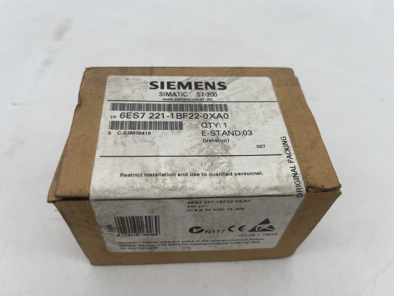SIMATIC S7-200, Ingresso digitale EM 221, solo per CPU S7-22X, 8 DI, 24 V DC, sinking-sourcing 6es7 221-1bf22-0xa0