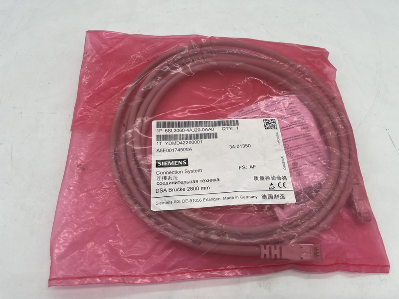 Signal Cable, RJ45 to RJ45, SINAMICS S120, 2.8m Drive-Cliq Series 6sl3060-4aj20-0aa0