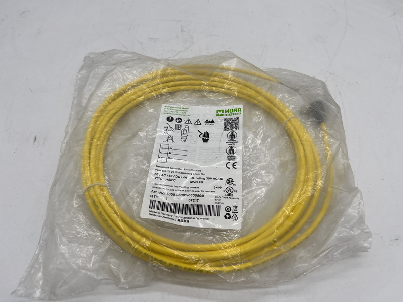 Cavo m8 female 90 gradi with cable 3x0,25 5 metri 7000-08081-0300500