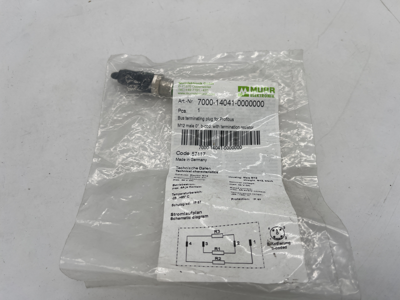 Bus terminating plug for profibus 7000-14041-0000000