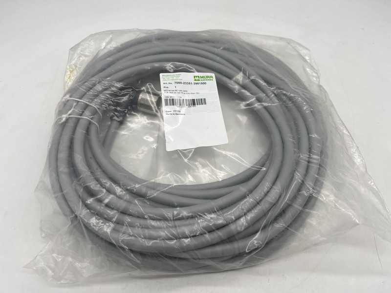 M23 female 90^ with cable pur 16x0,34+0,75 gy drag chain 15 metri 125v ac/dc/7,5a 7000-23351-3981500