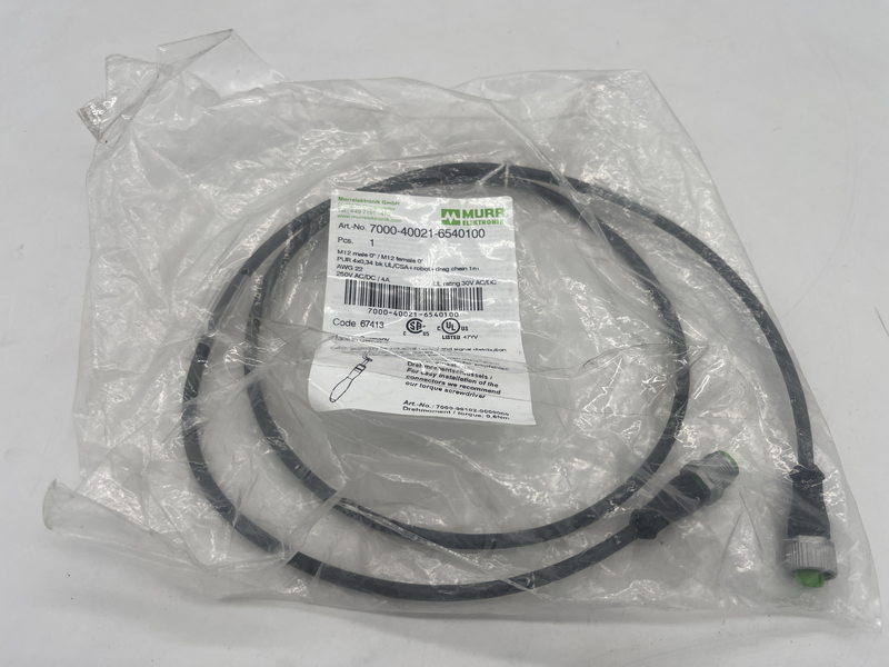 M12 male 0^/m12 female 0^ pur 4x0,34 bk ul/csa+robot+drag chain 1 metro 7000-40021-6540100