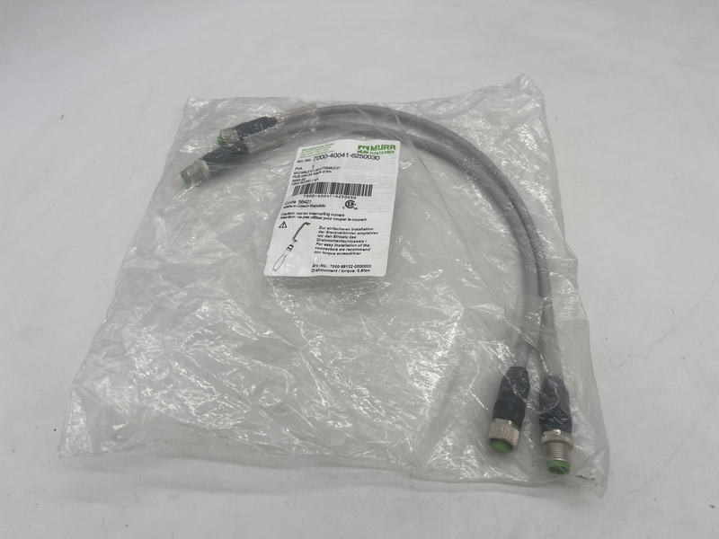 M12 male 0* pur 5x0,34 black 0.3 metri 7000-40041-6250030