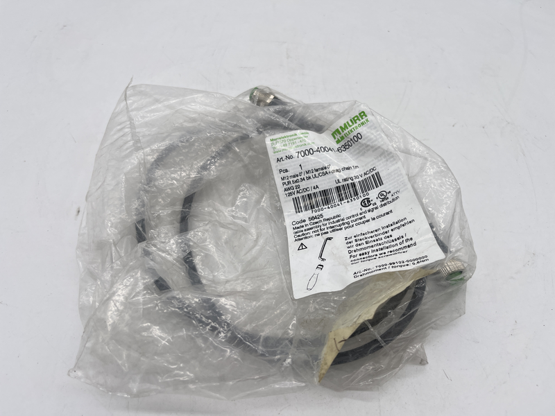 Cavo m12 male straight m12 female straight 5x0,34 1 metro 7000-40041-6350100