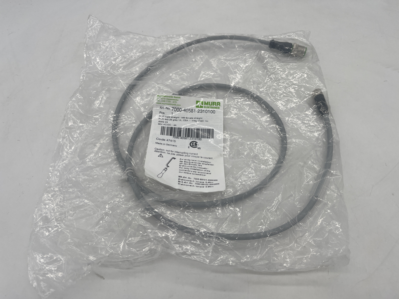 M12 male straight/m8 female straight pur 4x0,25 grey ul csa+drag chain 1 metro 7000-40581-2310100