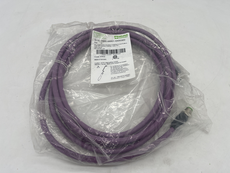 M12 male 0*/m12 female 0* shielded b-cod profibus pur-ob 1x2x0,64 shielded violet 3 metri awg 24/19 60v ac/dc 4a 7000-44001-8400300