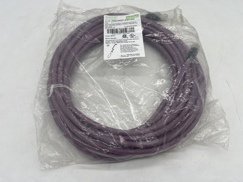 M12 male 0*/m12 female 0* shielded bcod profibus pur 1x2xawg shielded vt ul/csa+dragchain 10 metri awg 24/19 60v ac/dc 4a 7000-44001-8401000