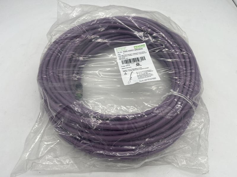M12 male 0* /m12 female 0* shielded bcod profibus pur 1x2xawg24 shielded vt ul/csa +drsgchain 35 metri awg 24/19 60v ac/dc 4a 7000-44001-8403500