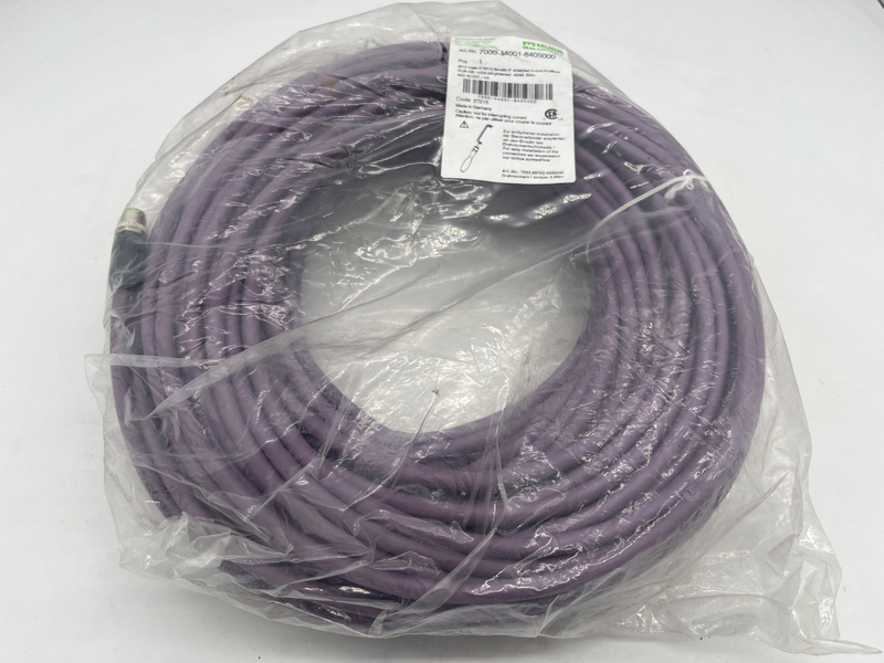 M12 male 0* shielded bcod profibus pur-ob 1x2x0,64 shielded violet 50 metri 60v ac/dc 4a 7000-44001-8405000