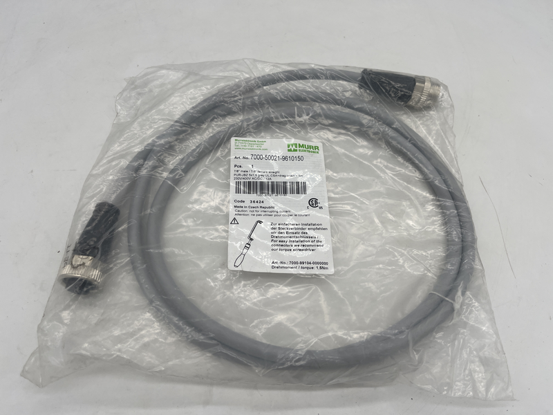 7/8” male 7/8” female straight pur-jbz 5x1,5 grey ul,csa +drag chain 1,5 metri 230v 400v ac/dc 12a 7000-50021-9610150