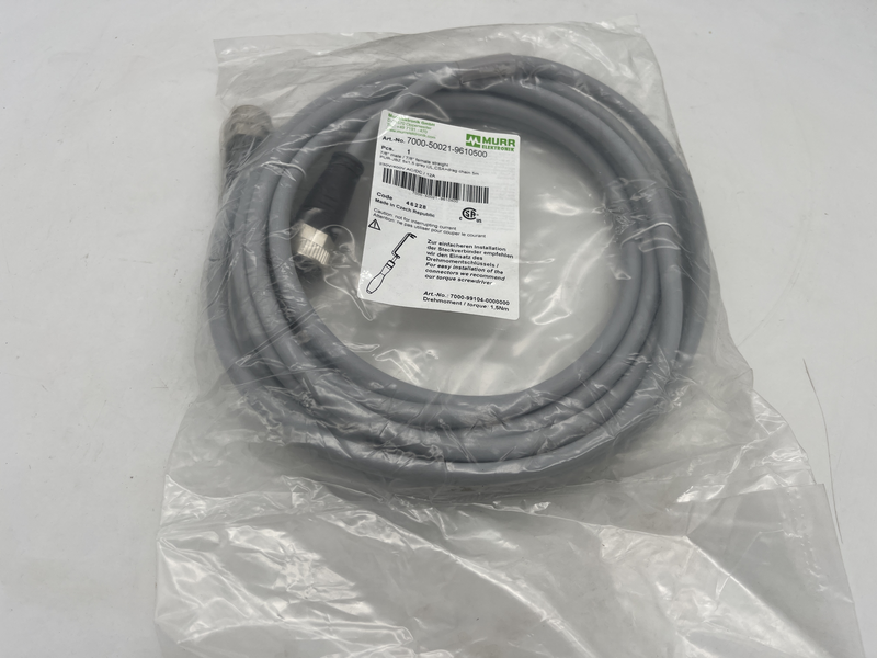 7/8” male/ 7/8” female straight pur-jbz 5x1,5 grey ul,drag chain 5metri 230v/400v ac/dc 12a 7000-50021-9610500