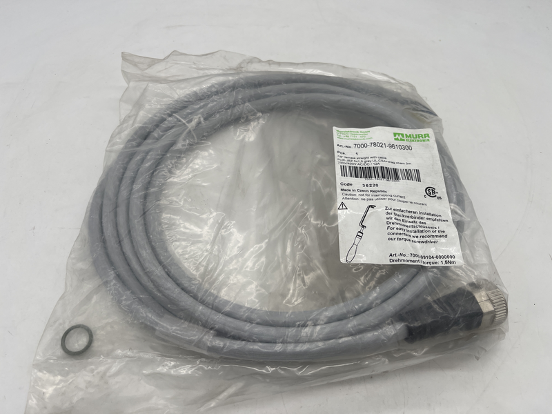 7/8” female straight with cable pur/jbz 5x1,5 grey ul.csa+drag chain 3 metri 230v/400v ac/dc 12a 7000-78021-9610300