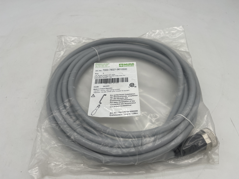 7/8” female straight with cable pur-jbz 5x1,5 grey ul,csa+drag chain 5 metri 7000-78021-9610500