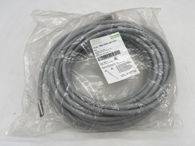 Cavo di alimentazione 7/8” female 0* with cable pur 5x1.5 gy ul/csa+drag chain 15 metri awg 16 7000-78021-9611500