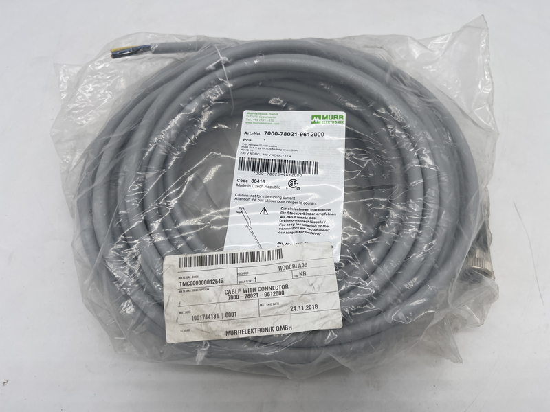 Cavo di alimentazione 7/8” female 0* with cable pur 5x1.5 gy ul/csa+drag chain 20 metri awg16 7000-78021-961200