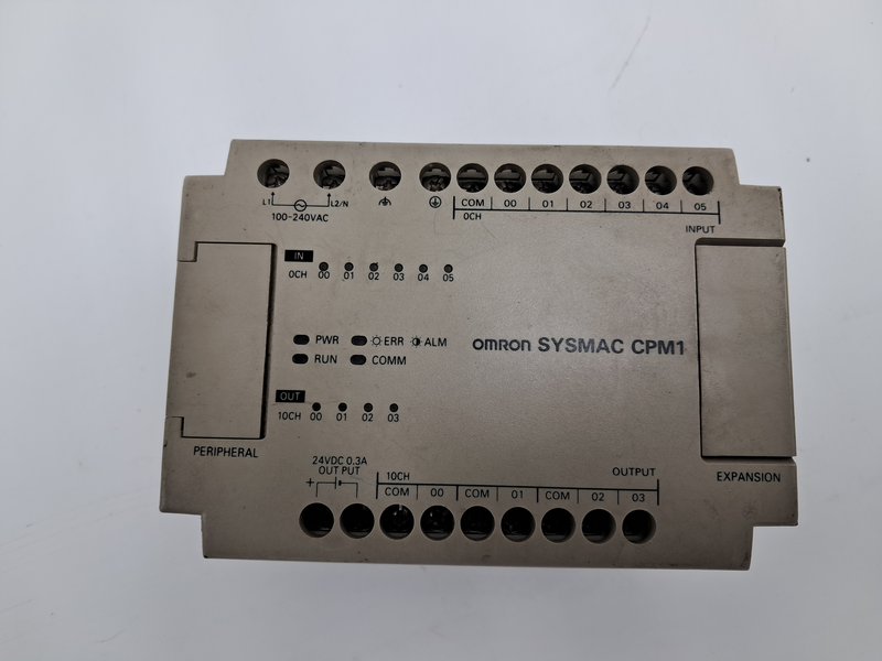 PROGRAMMABLE CONTROLLER SOURCE:100-240VAC 50/60Hz 60VA IN:24VDC 5mA/12mA OUT:24VDC/250VAC 2A MAX CPM1-10CDR-A