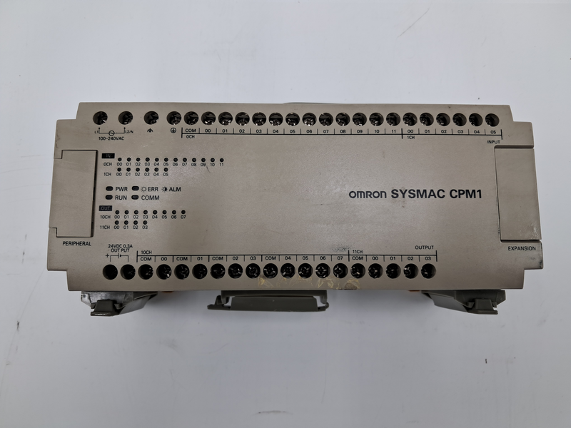 PROGRAMMABLE CONTROLLER SOURCE: 100-240VAC 50/60Hz 60VA IN:24VDC 5mA/12mA OUT:24VDC(RES)./250VAC(GEN) 2A max/P.4A max/C. 16A max/U CPM1-30CDR-A
