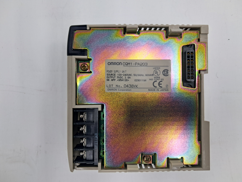 PQWER SUPPLY UNIT SOURCE :100-24OVAC.50/60Hz. 60VA OUTPUT:5VDC,3.6A CQM1-PA203