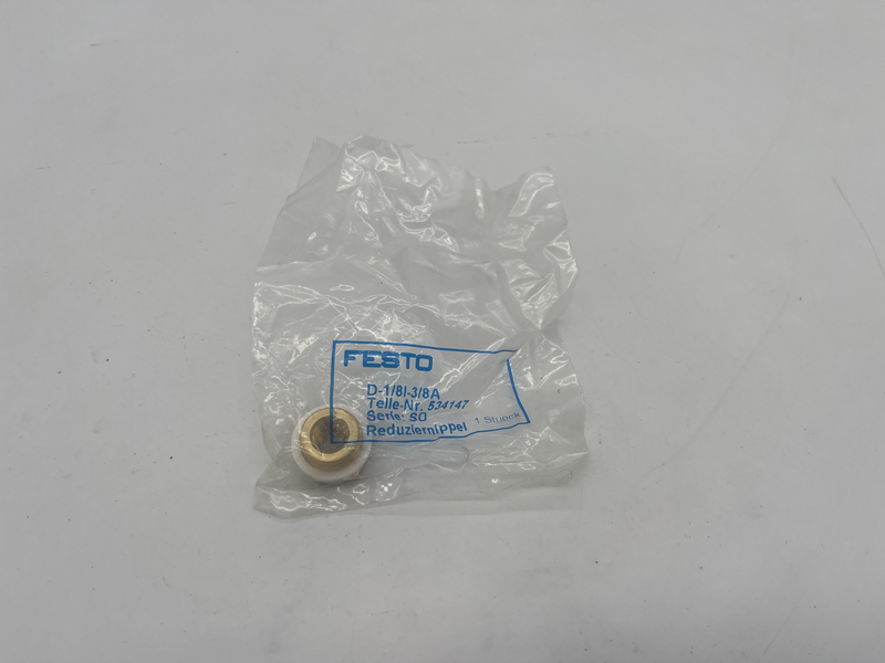 Reducing Sleeve/Nipple, brass, G1/8 female to G3/8 male D-1/8I-3/8A