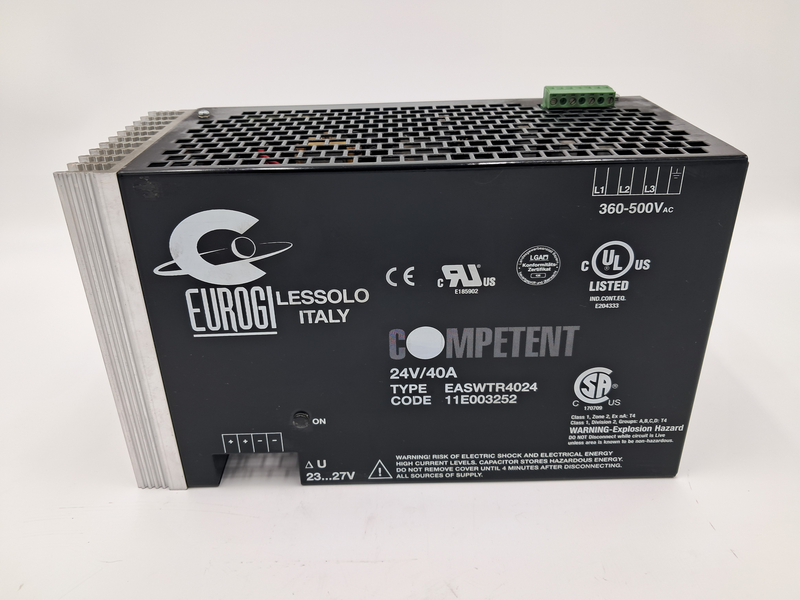 24V/40ATYPE ASWTR4024CODE 11E003252 / 360-500VAc / Class 1, Zone 2, Ex nA: T4Class 1, Division 2, Groups: A,B,C,D: T4WARNING-Explosion HazardDO NOT Disconnect while circuit is Liveunless area is known to be non-hazardous. EASWTR4024