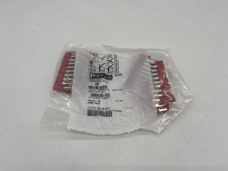 Ponticello a innesto, passo: 6,2 mm, numero poli: 10, colore: rosso confezione da 10 pezzi Fbs 10-6