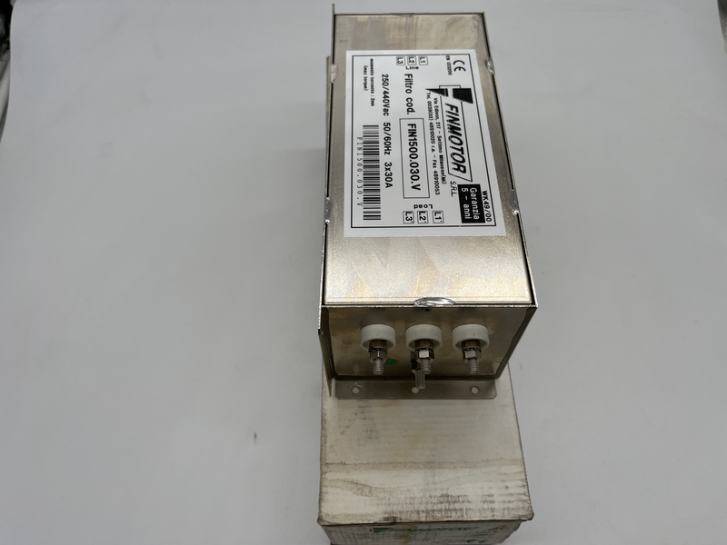 Three Phase (Delta) EMC/EMI Line Filter 30 A 50/60Hz Two Stage Threaded Post (M5) from Enerdoor Fin1500.030.v
