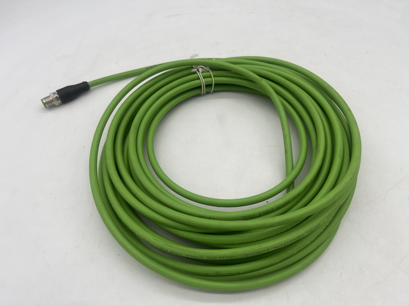 M12 connector, 4p, male 0°, 10 m, PUR, Cat 5e Sensor and actuator cables Industrial Connection Ie-wassy4.029-10/s2171