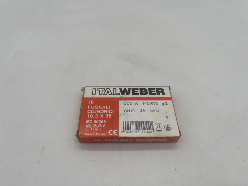 Fusibili 2 a 500v 10,3x38 confezione da 10 pezzi Iw 1421002