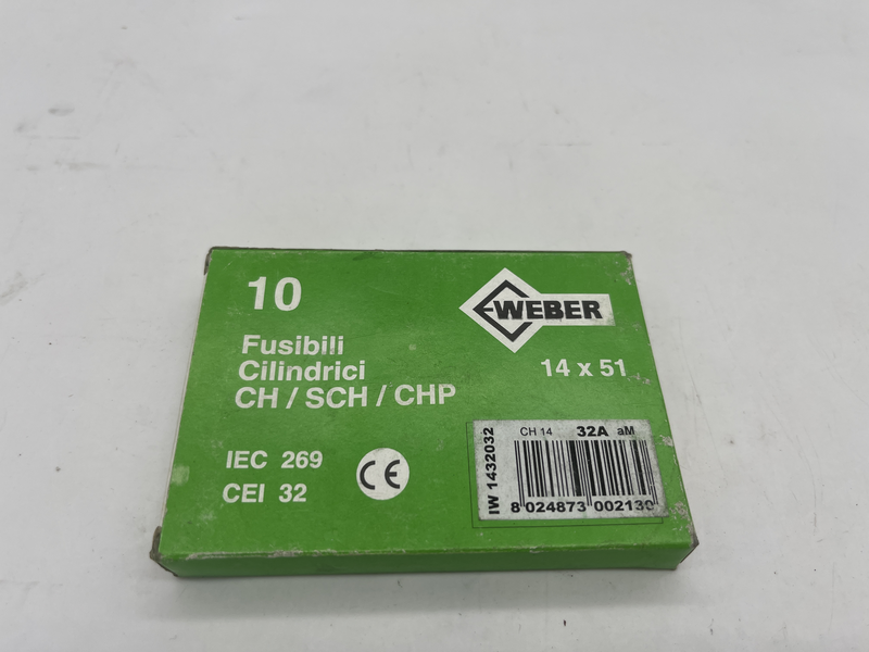 Fusibile cilindrico 14x51 32a confezione da 10 pezzi Iw 1432032