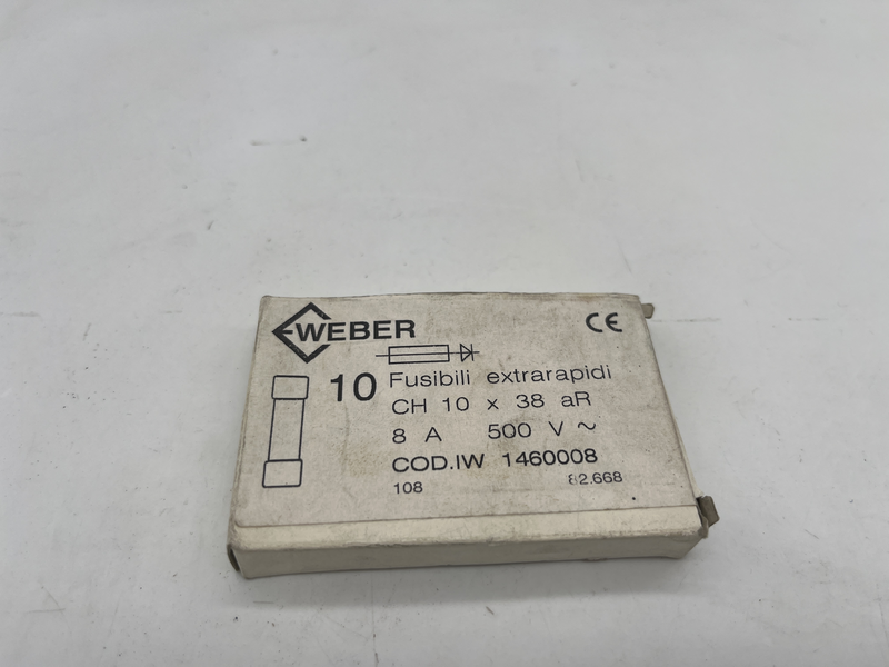 Fusibili extra rapidi 10x38 8 a 500v confezione da 10 pezzi Iw 1460008