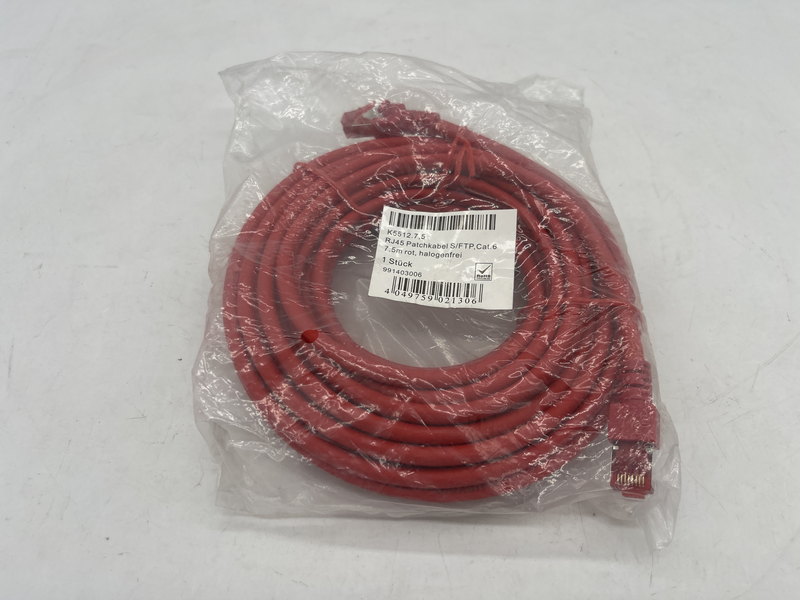 Cable category: Cat6 - Cable length: 7.5 m - Colour: Red - Shielding: S/FTP (PiMF) K5512.7,5