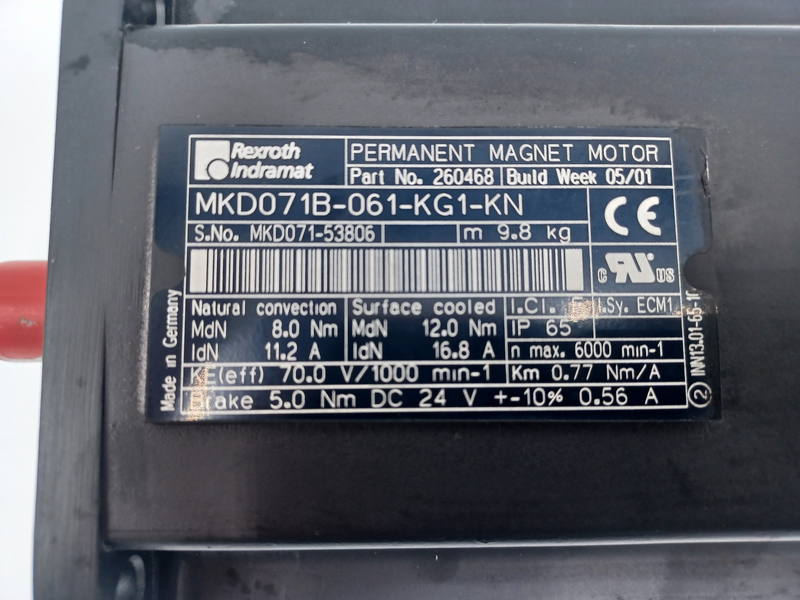 Refurbished 3~ Permanent-Magnet-Motor MKD071B-061-KG1-KN
