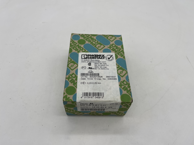 Presa, dritto, 3.81MM Passo, 5 poli confezione da 50 pezzi Mc 1,5/5-st-3,81