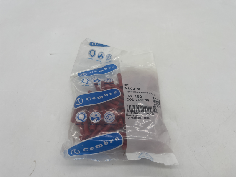 Sqmm 0.25-1,5/awg22 confezione da 100 pezzi Nl03-m
